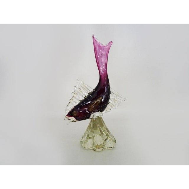 Red and Transparent Murano Blown Glass Fish from Made Murano Glass, 1970s For Sale - Image 3 of 11