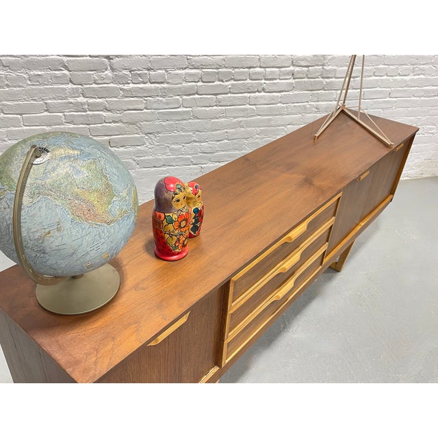 Extra Long Mid Century Modern Danish Teak Square Leg Credenza, C. 1960's For Sale - Image 15 of 17