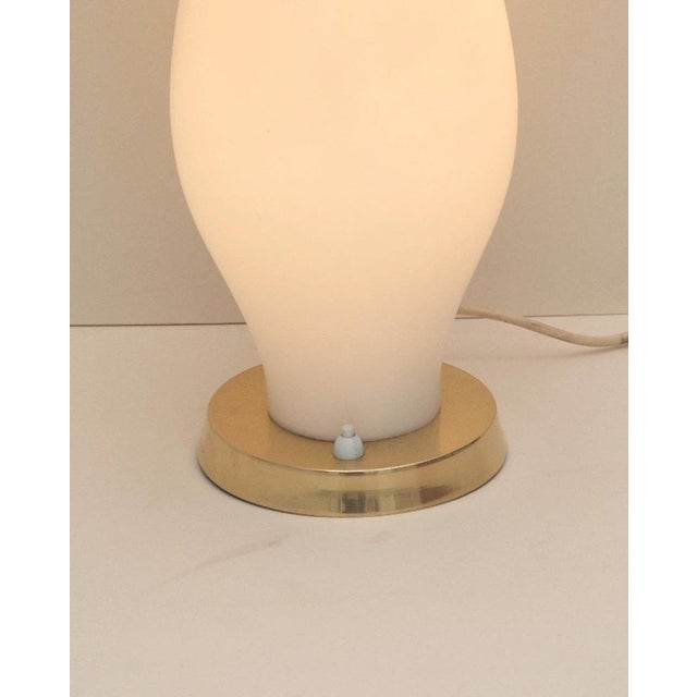 Opaline Glass and Brass Table Lamp, Italy, 1960 For Sale - Image 3 of 4