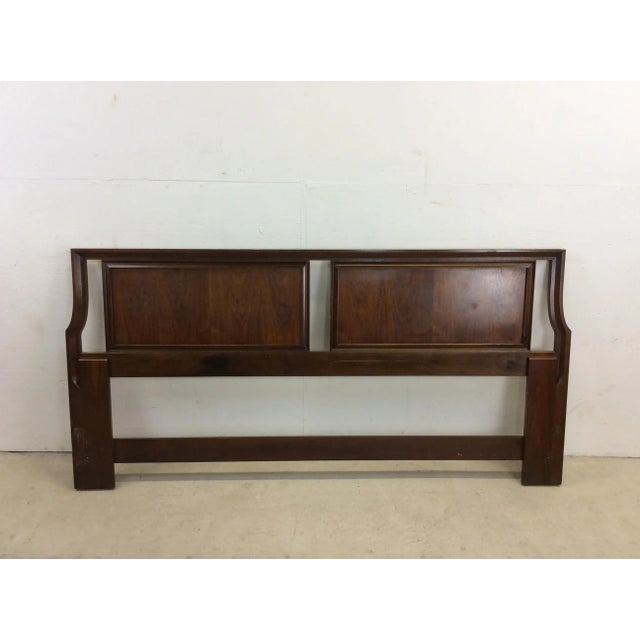 Mid Century Modern King Sized Walnut Headboard For Sale - Image 11 of 13