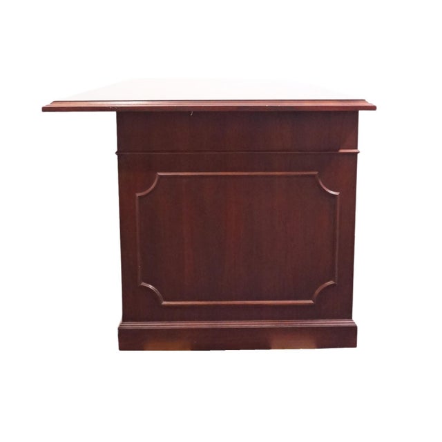 Kimball Furniture Solid Mahogany Traditional Style 72" Executive Office Desk For Sale - Image 13 of 13
