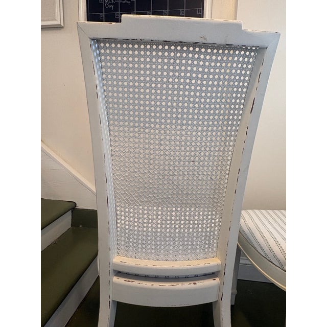White Authentic Vintage Louis XVI Cane-Back Dining Chairs by Flair Inc. For Hibriten – Pair For Sale - Image 8 of 10