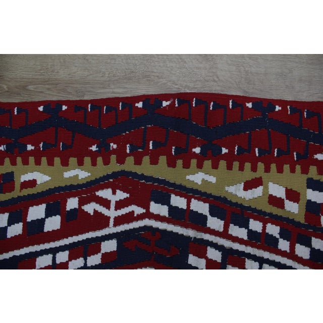 1970s Mid-Century Modern Style Geometric Desing Handmade Kilim Rug For Sale In Sacramento - Image 6 of 12