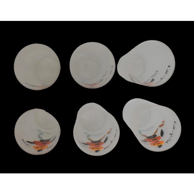 1950s Vintage 1950s Federal Glass Hey Wait for Me Tall Frosted Tom Collins Zombie Tumblers- Set of 6 For Sale - Image 5 of 10