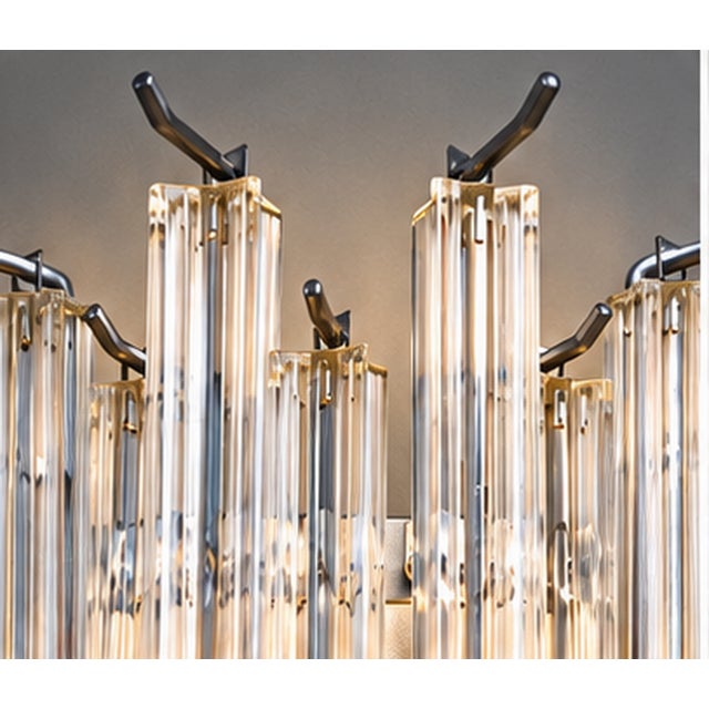 Vintage Wall Lamp with Clear Murano Glass Prisms, 1960s For Sale - Image 13 of 15