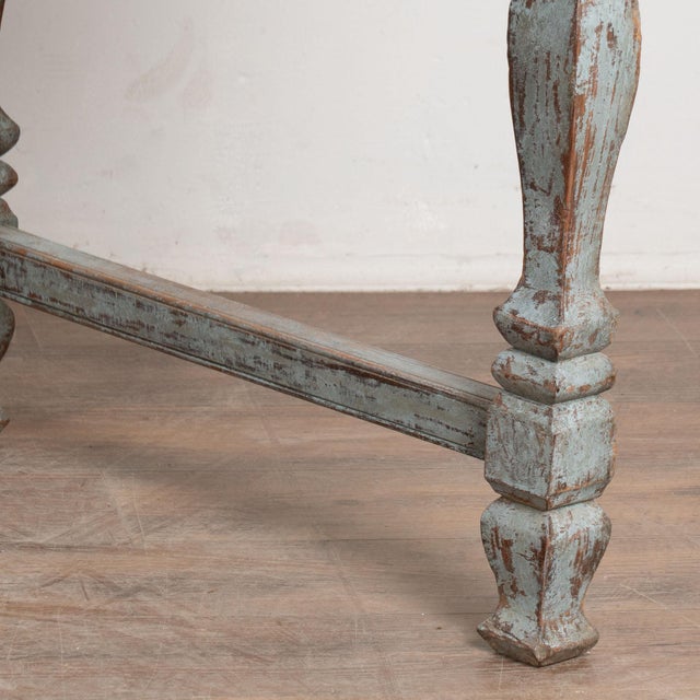 19th Century Danish Blue and Black Baroque Writing Table Console For Sale - Image 18 of 18