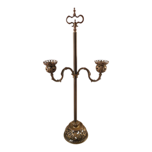 Antique Victorian Bronze Candelabra Figural Birds Ornate Open Work Two Arm