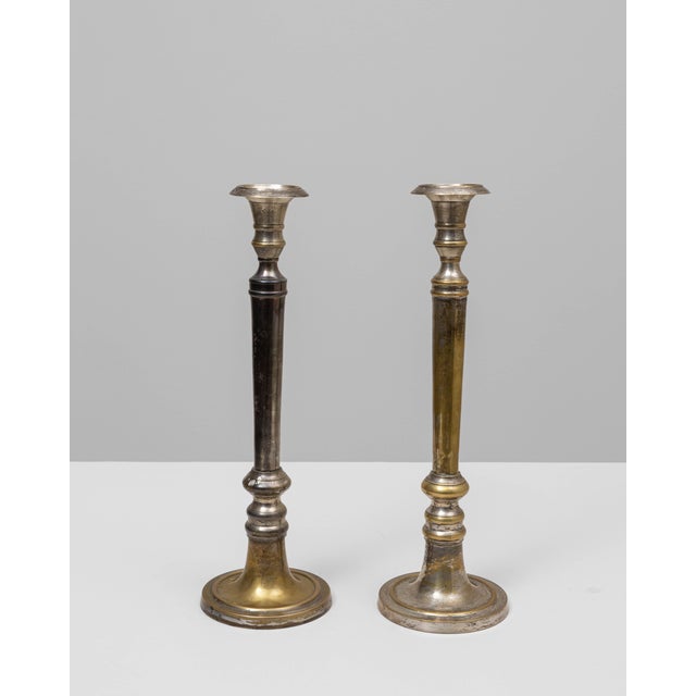 20th Century French Brass Candlesticks - A Pair For Sale - Image 11 of 18