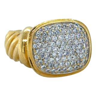 Late 20th Century David Yurman, Noblesse Collection 18k Yellow Gold Diamond Ring, Size 6 For Sale