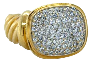 Late 20th Century David Yurman, Noblesse Collection 18k Yellow Gold Diamond Ring, Size 6