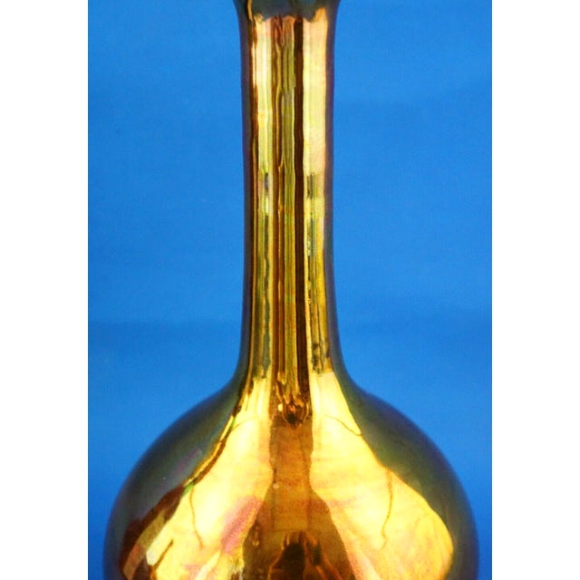 20th Century Ceramic Vase with Gold Metallic Lustre Glaze from Bottega Gatti, Italy, 1970s For Sale - Image 15 of 18