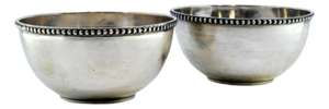 Washbasins in Plain Silver with Pearly Edges, Set of 2