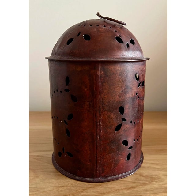 Vintage 1990s Tin Copper Color Candle Holder For Sale - Image 4 of 6