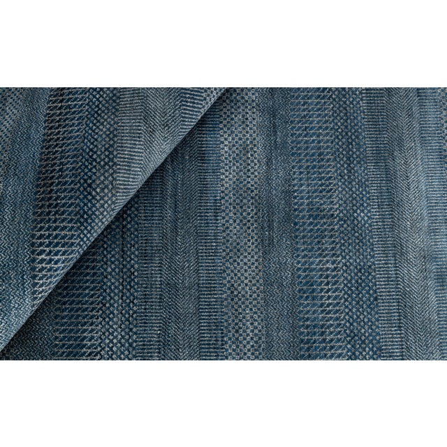 8' x 10' Savannah Hand Knotted Modern Blue Wool & Silk Rug For Sale - Image 18 of 18