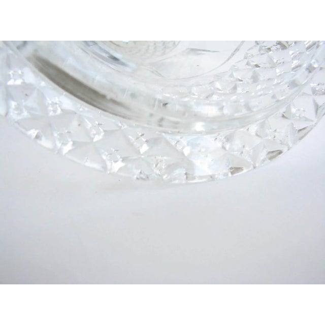 Antique Diamond Cut Glass Lidded Urns With Brass Love Bird Finials - a Pair For Sale - Image 10 of 13