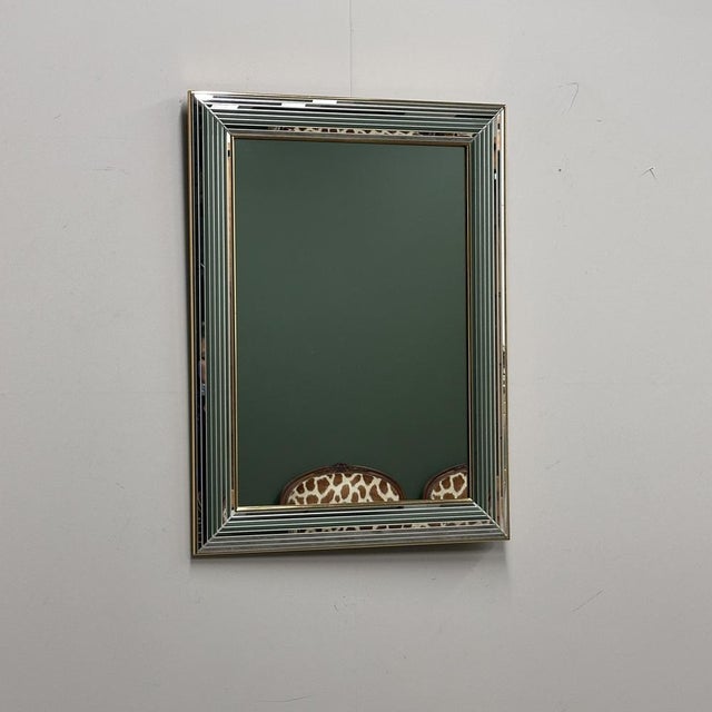 Silver Disco Mirror with Layered Bevelled Frame from Deknudt, 1980s For Sale - Image 8 of 10