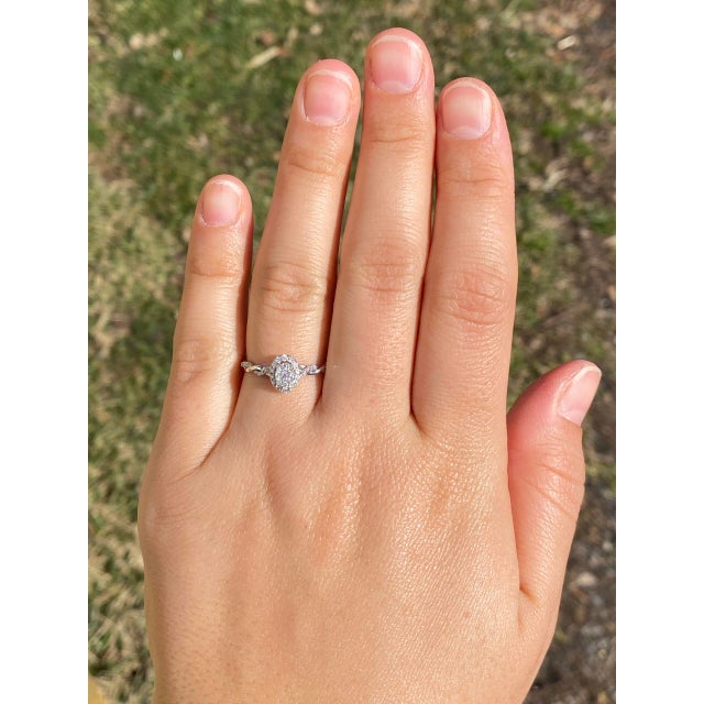 The Cotal: Cluster Set Natural Diamond Ring in White Gold For Sale - Image 10 of 11