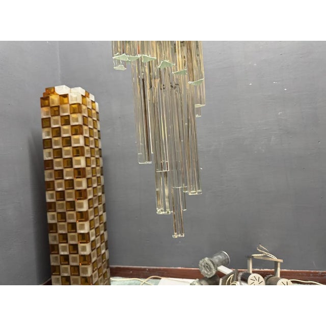 Large Murano Glass Trilobi Chandelier, Italy, 1960s For Sale - Image 9 of 12