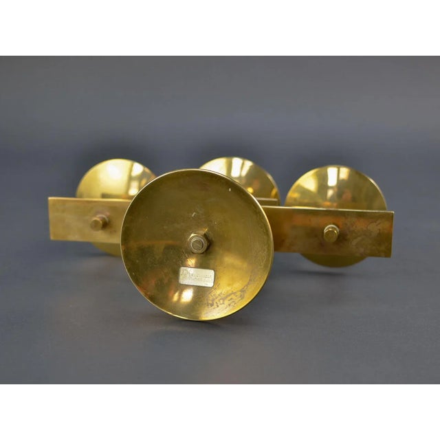 1960s Danish Symmetrical Solid Brass Candle Holder from Dan Present, 1960s For Sale - Image 5 of 7
