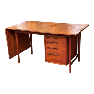 Mid 20th Century Danish Design Extension Office Desk, Teak Wood