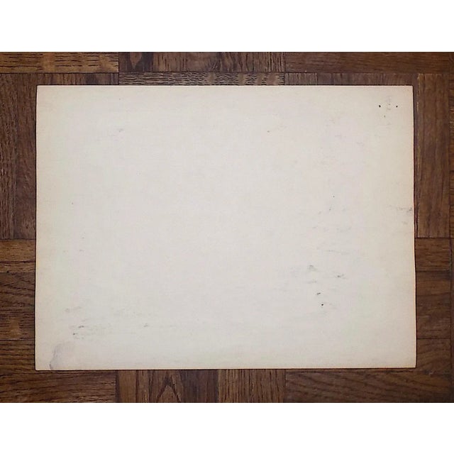 Paper Vintage Original Mid 20th Century Modernist Watercolor/Paper-Cityscape-Helen Malta-Signed For Sale - Image 7 of 8