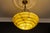 1950s Art Deco Layered Marbled Yellowish Beige and Brown Glass and Brass Pendant Light, 1950s For Sale - Image 5 of 18