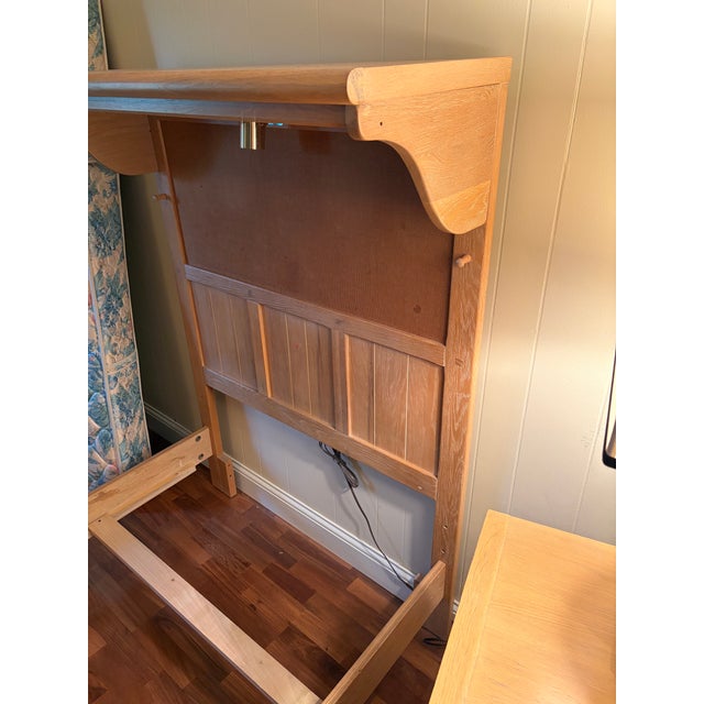 1990s Lexington Furniture Locker Room Collection Oak Solids/Veneers Twin Beds Set With Bunching Locker Storage Cabinets & Nightstand.. For Sale - Image 5 of 18