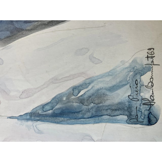 Modern Alain Bonnefoit, Joséphine, 1969, Watercolor Drawing For Sale - Image 3 of 6