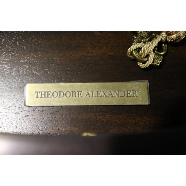 Wood Theodore Alexander New Old Stock Painted Chinoiserie Demilune Commode For Sale - Image 7 of 15