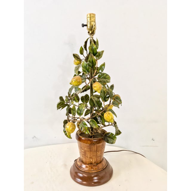 Italian Tole Lemon Lamp Chairish