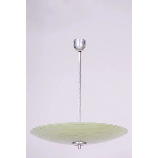 Glass & Chrome Hanging Light, 1950s For Sale - Image 12 of 12