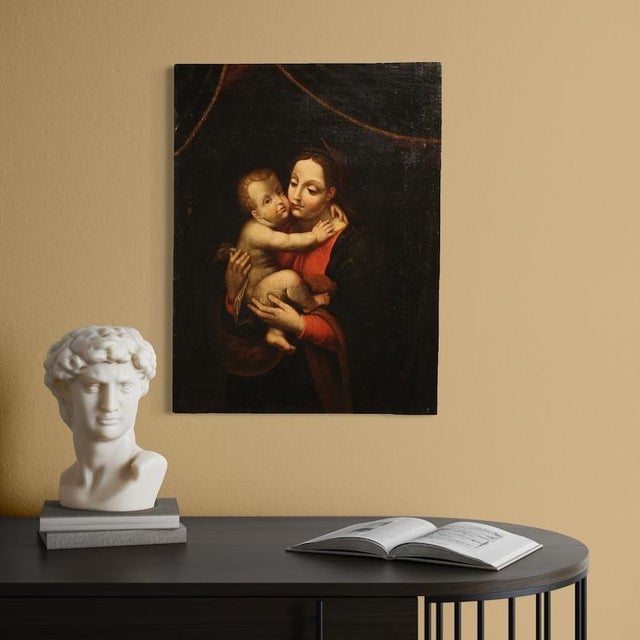 Italian Artist, Madonna and Child, 1770, Oil on Canvas For Sale - Image 9 of 13