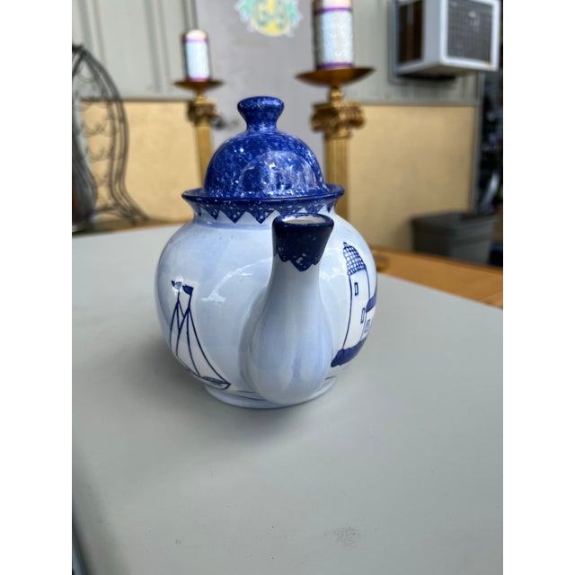 Vintage Ceramic Tea Pot Nantucket For Sale - Image 4 of 7