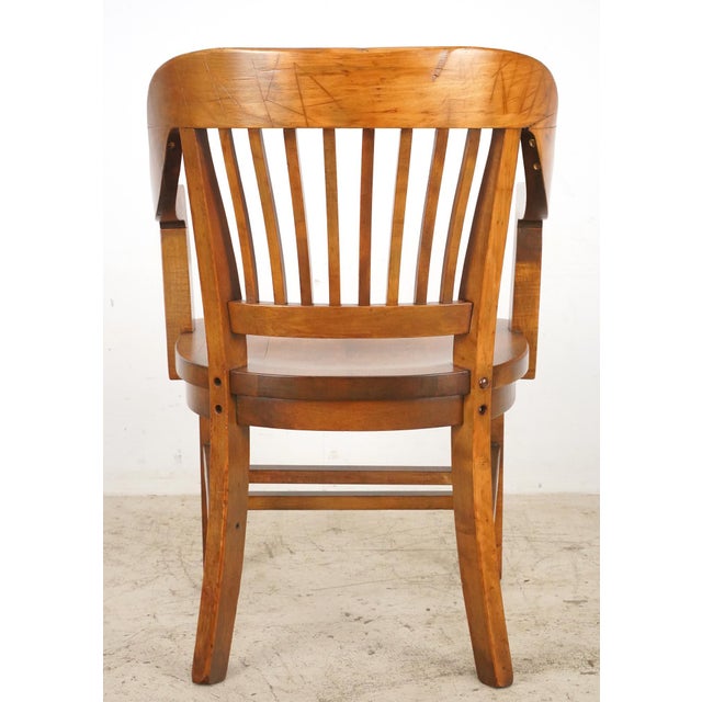 Arts & Crafts Slat Back Wood Arm Chair | Chairish