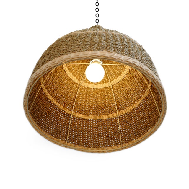 Coastal Contemporary Kuba Seagrass Pendant Light Small For Sale - Image 4 of 10