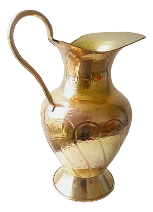 Large Jug ​​Floor Vase in Brass, Italy, 1970s
