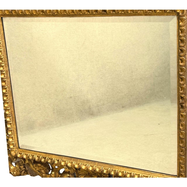 19th Century Rectangular Italian Gilt Wood Wall Mirror, 1840 For Sale - Image 3 of 11