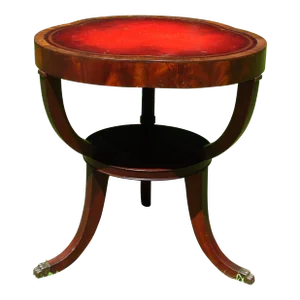Vintage Ferguson Regency Mahogany Red Leather Top Center Table
