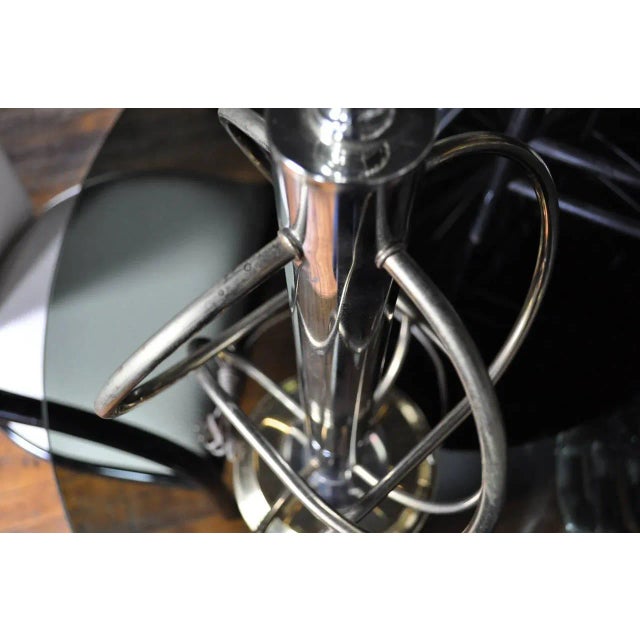 Mid-Century Modern Sculptural Atom Mixed Metal Lamp For Sale - Image 4 of 6