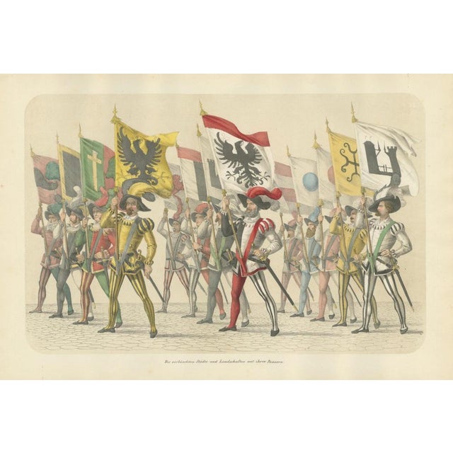 Black H. Jenny, Parade of Unity: The Allied Cities and Territories with Their Banners, 1855, Print For Sale - Image 8 of 10