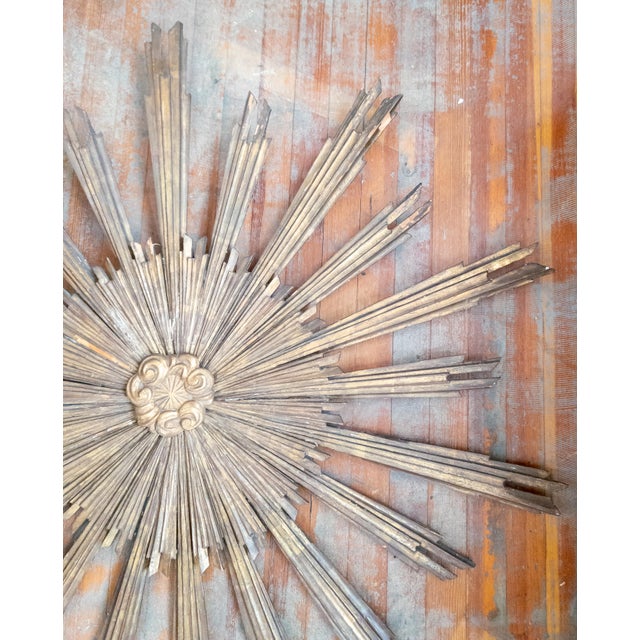 Baroque 19th or 20th Century Italian Baroque Style Giltwood Carved Sunburst For Sale - Image 3 of 18