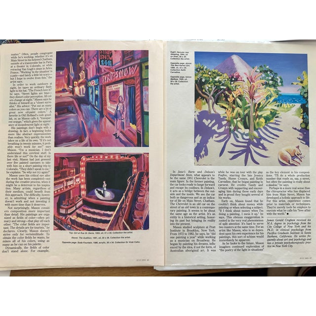 1990s Roger Mason – “Girl Looking at Ferris Wheel” (1990) | Oil on Canvas, 33″ × 30″, Framed For Sale - Image 18 of 18