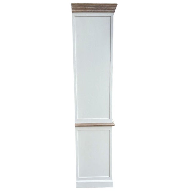 2020s Farmhouse 2-Toned Solid Wood Hutch Kitchen Cabinet For Sale - Image 5 of 6