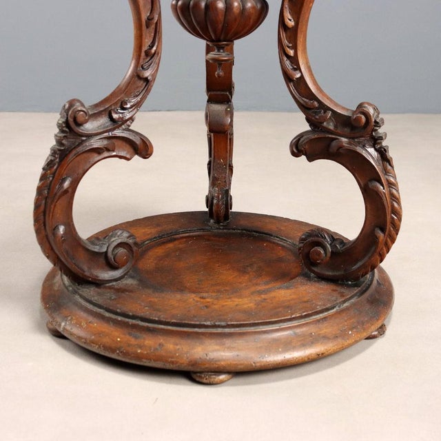 Walnut Plant Stand, Italy, Late 19th Century For Sale - Image 10 of 11