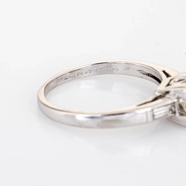 Gemstone Early 20th Century Vintage Art Deco 1ct Diamond Engagement Ring Platinum Fine Bridal size 5.25 For Sale - Image 7 of 7