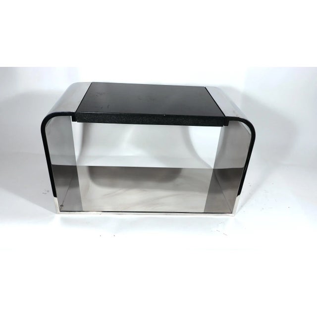 Modern Stanley Jay Friedman for Brueton Steel and Granite "Eclipse" Low Coffee Table For Sale - Image 3 of 11