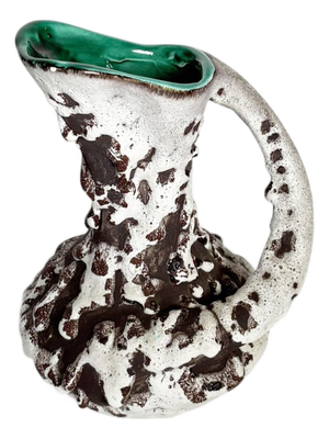 White and Green Vase from Vallauris, France, 1960