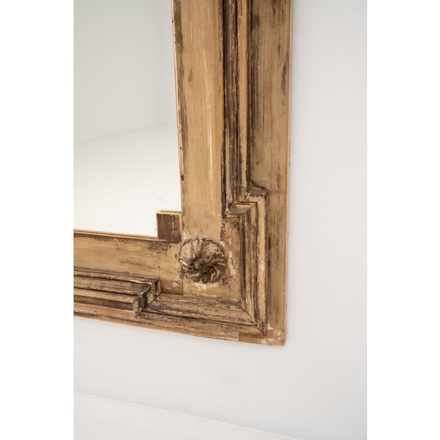 Wood 19th Century French Louis XVI Style Wooden Wall Mirror France Late 19th Century For Sale - Image 7 of 10
