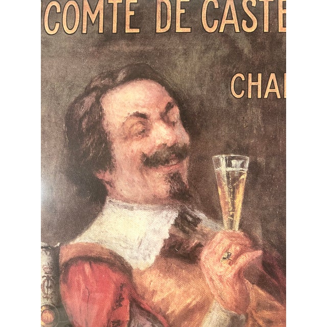 French 1970s Vintage French Champagne De Castellane Advertisement Framed For Sale - Image 3 of 6