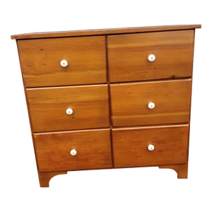 Early 20th Refinished Solid Pine 6-Drawer Side Cabinet Chest, Circa 1920s